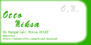 otto miksa business card